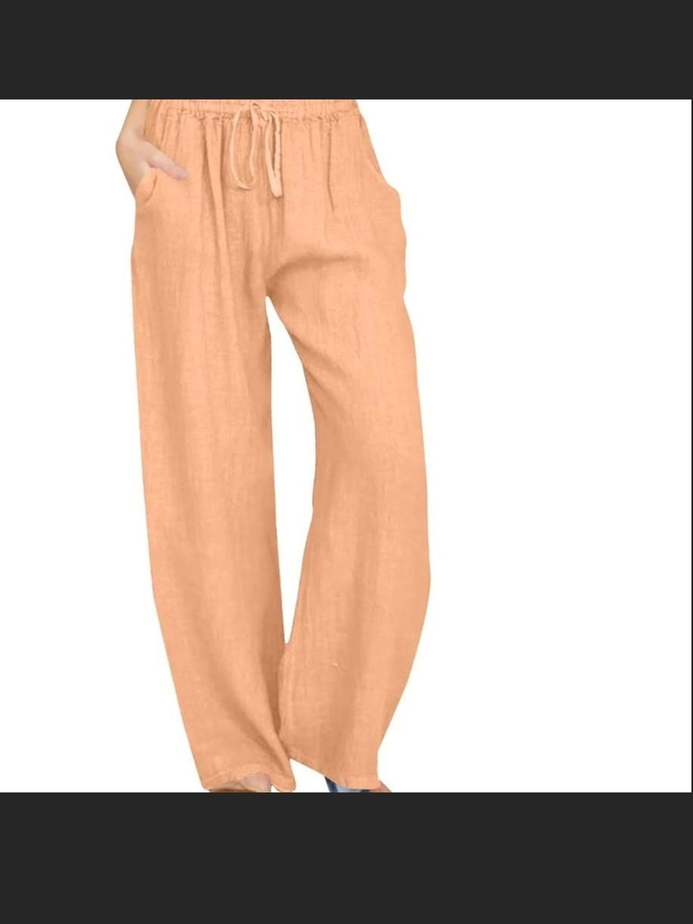 Wilfred Free By ARITZIA Peach Wide-Leg Linen Drawstring Pants